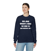 Load image into Gallery viewer, My Dog Doesn&#39;t Want To Say Hi (And Neither Do I) | Crewneck Sweatshirt - Detezi Designs-12848732330723468007
