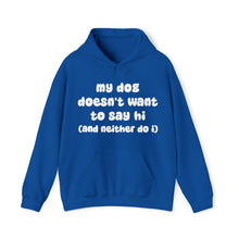 Load image into Gallery viewer, My Dog Doesn&#39;t Want To Say Hi (And Neither Do I) | Hooded Sweatshirt - Detezi Designs-16465591566796661976
