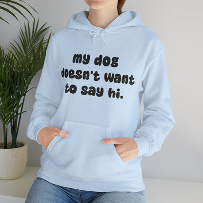 My Dog Doesn't Want To Say Hi | Hooded Sweatshirt - Detezi Designs-26345871524428372623