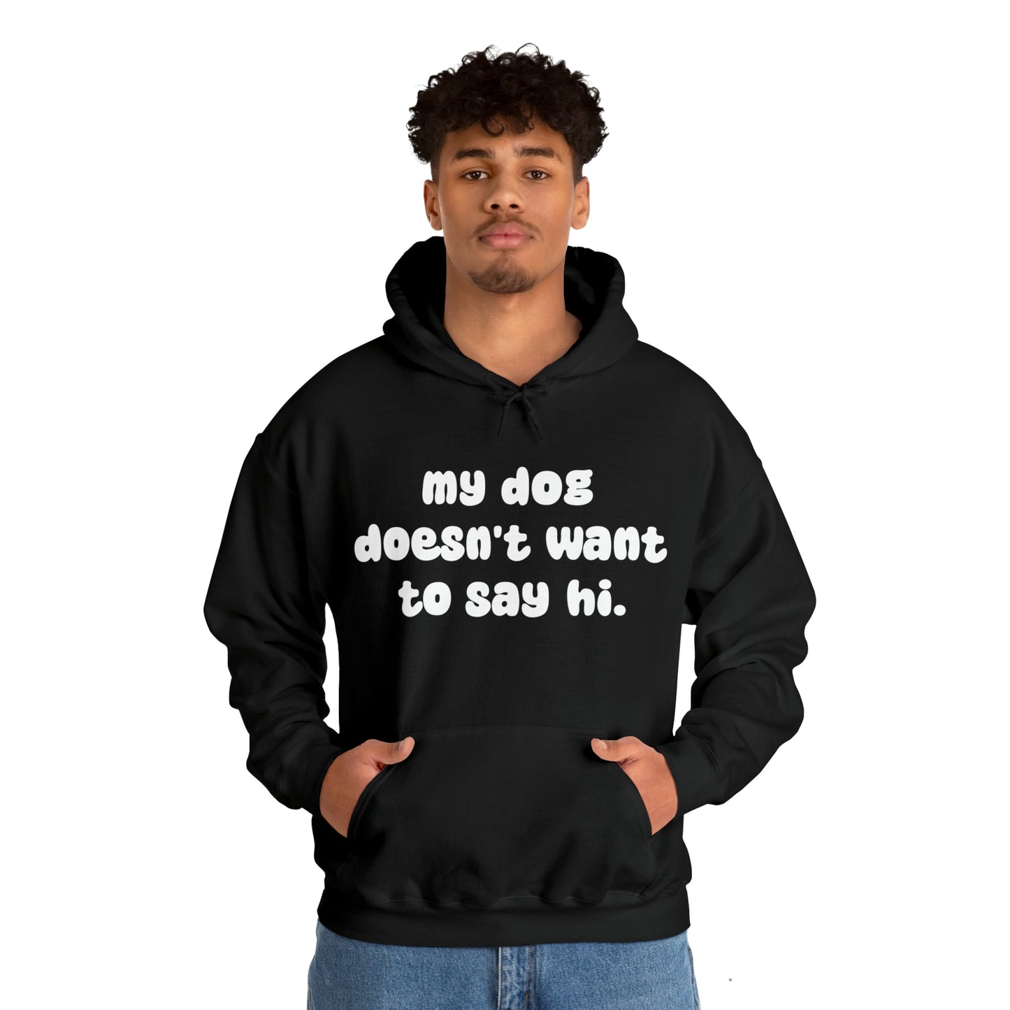 My Dog Doesn't Want To Say Hi | Hooded Sweatshirt - Detezi Designs-26345871524428372623