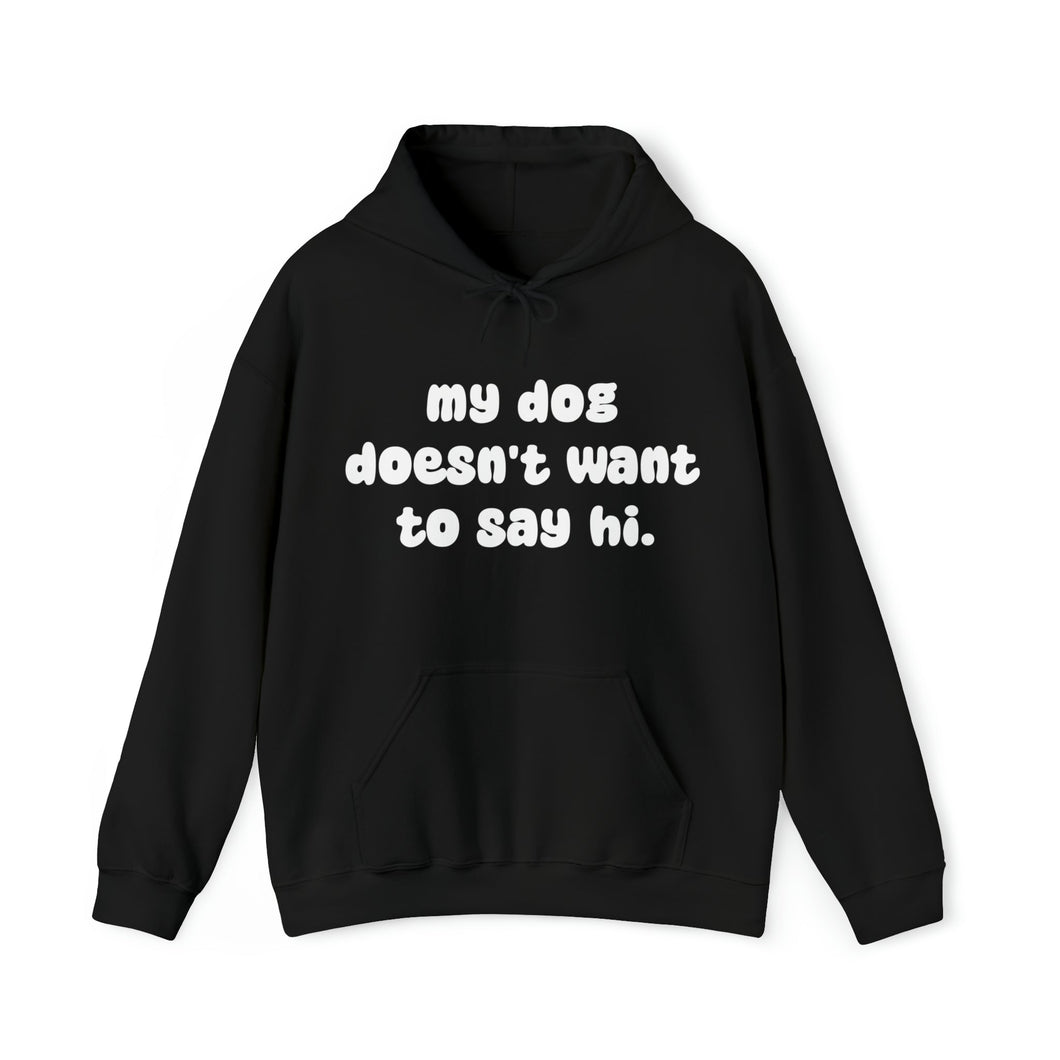My Dog Doesn't Want To Say Hi | Hooded Sweatshirt - Detezi Designs-51772179808342564450