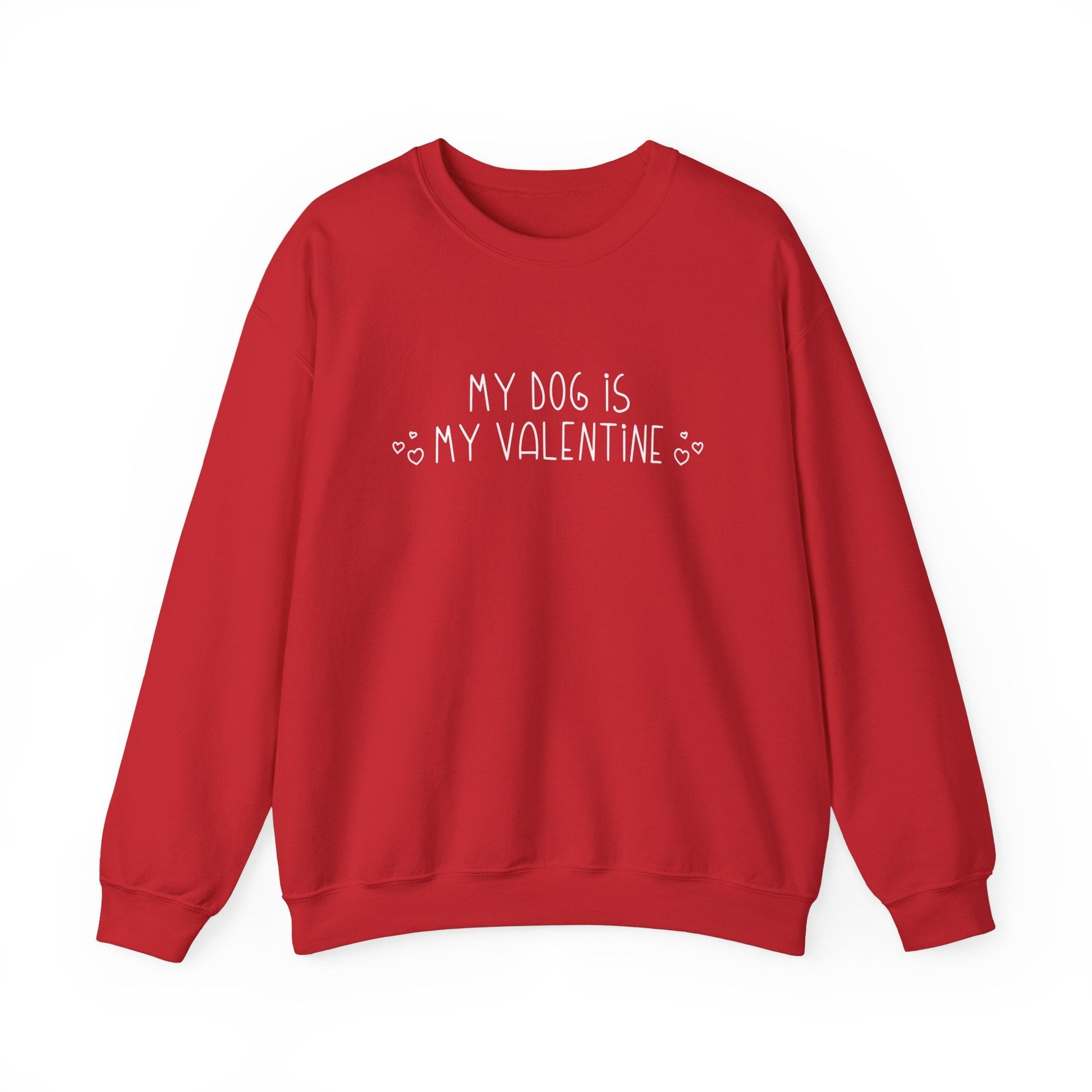 My Dog Is My Valentine | Crewneck Sweatshirt - Detezi Designs-19697940229077836415
