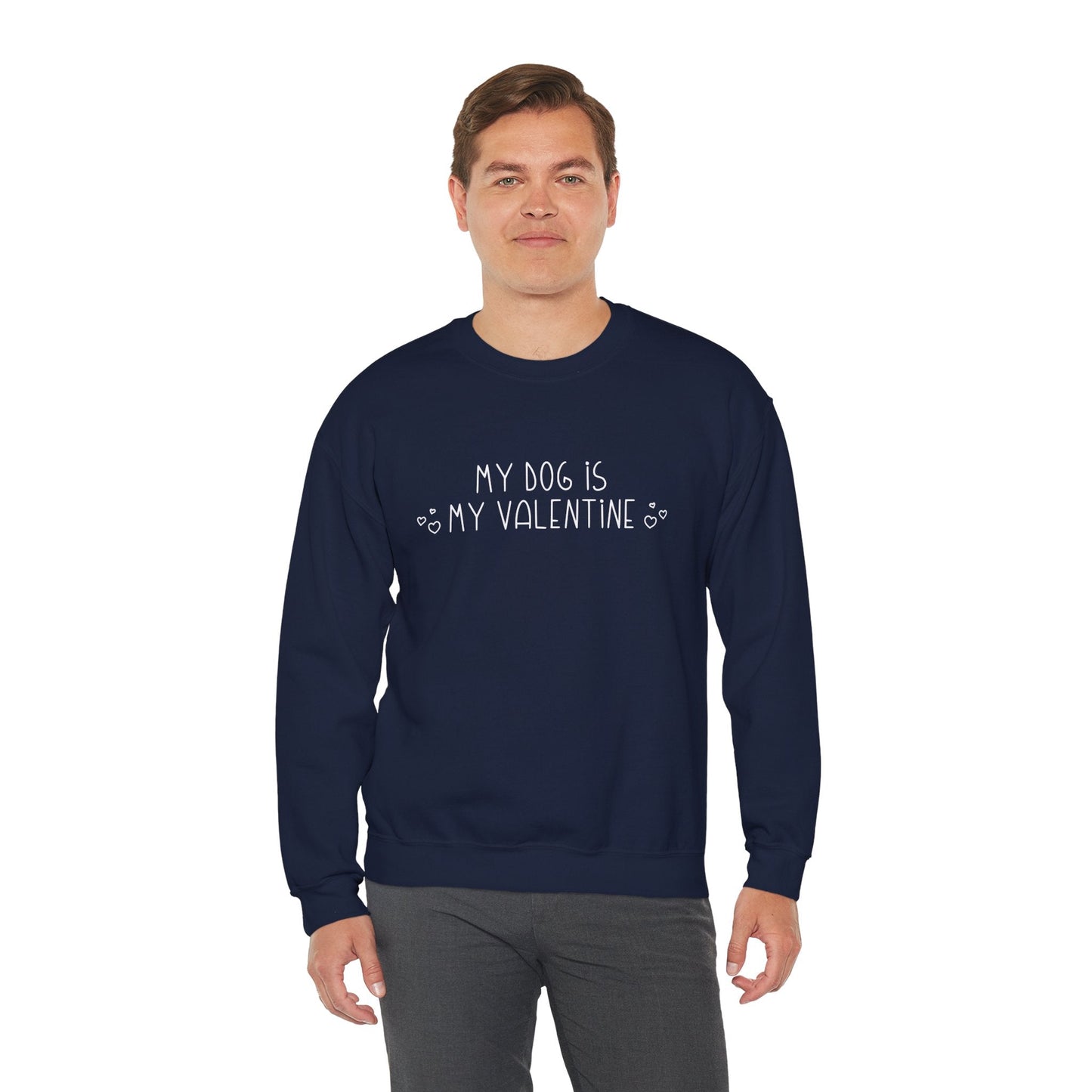 My Dog Is My Valentine | Crewneck Sweatshirt - Detezi Designs-30361066040392542188