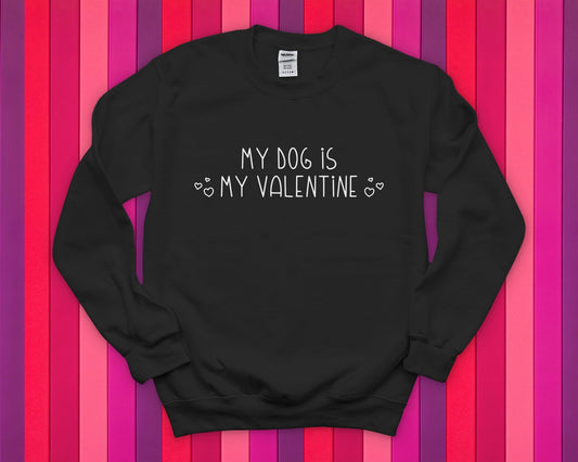 My Dog Is My Valentine | Crewneck Sweatshirt - Detezi Designs-30623835306075088591