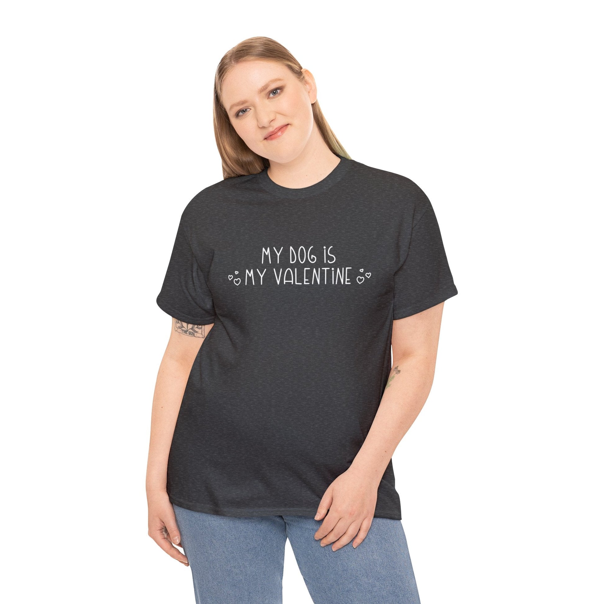 My Dog Is My Valentine | Text Tees - Detezi Designs-67898797779128004151