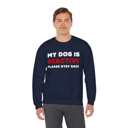 My Dog Is Reactive | 2-Sided Print | Crewneck Sweatshirt - Detezi Designs-23086349013953605829