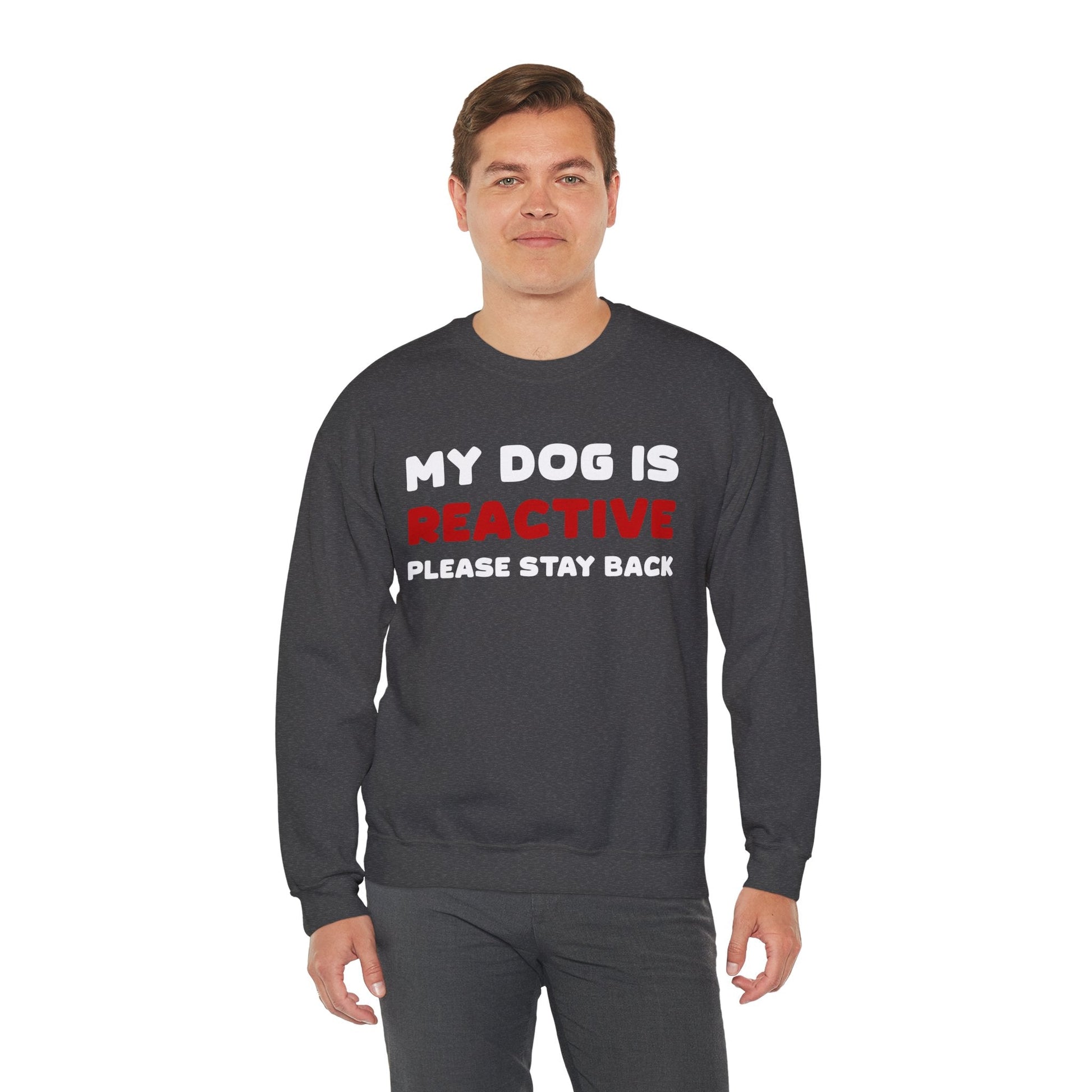 My Dog Is Reactive | 2-Sided Print | Crewneck Sweatshirt - Detezi Designs-31800036879304812764