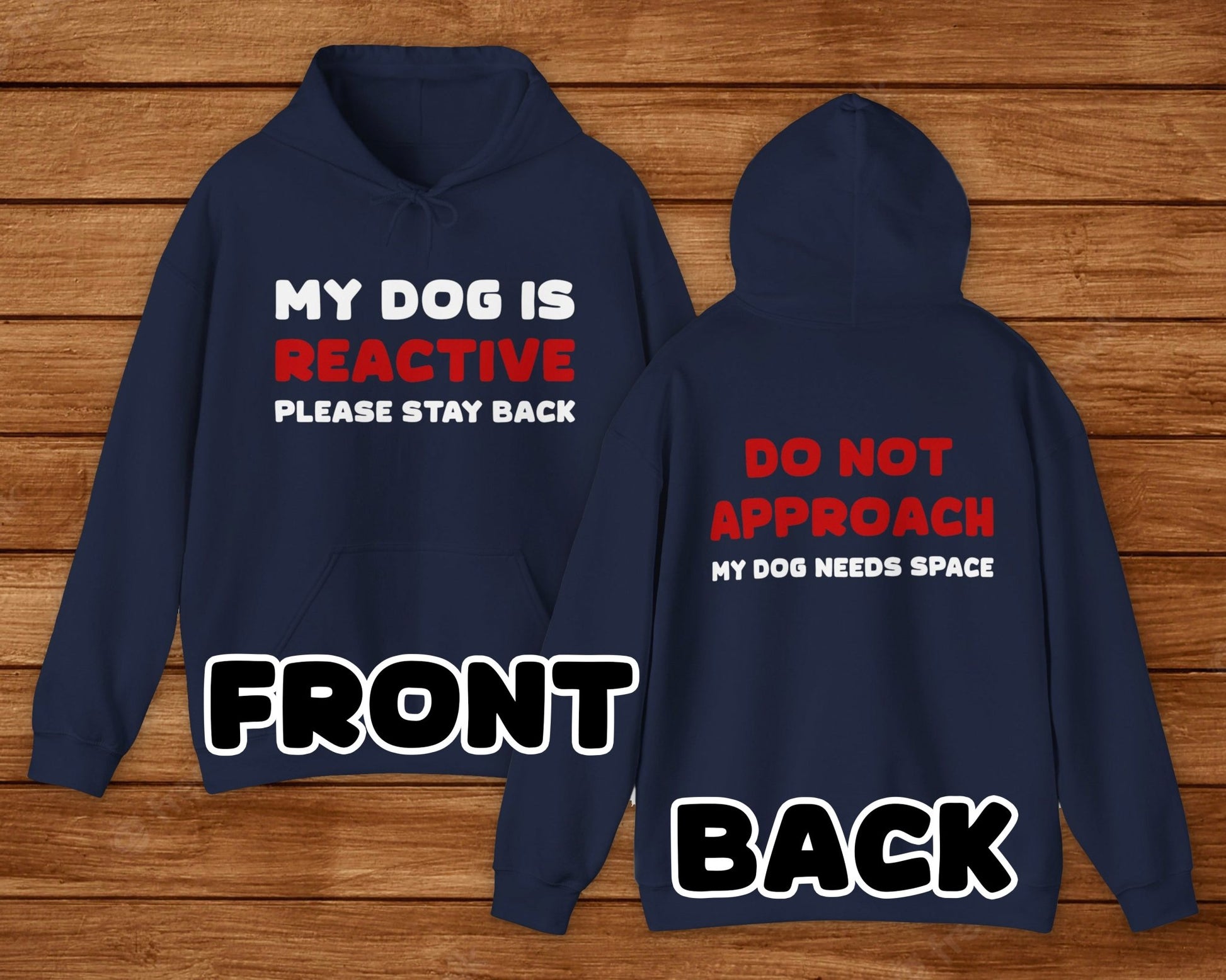 My Dog Is Reactive | 2-Sided Print | Hooded Sweatshirt - Detezi Designs-59687095173411405886