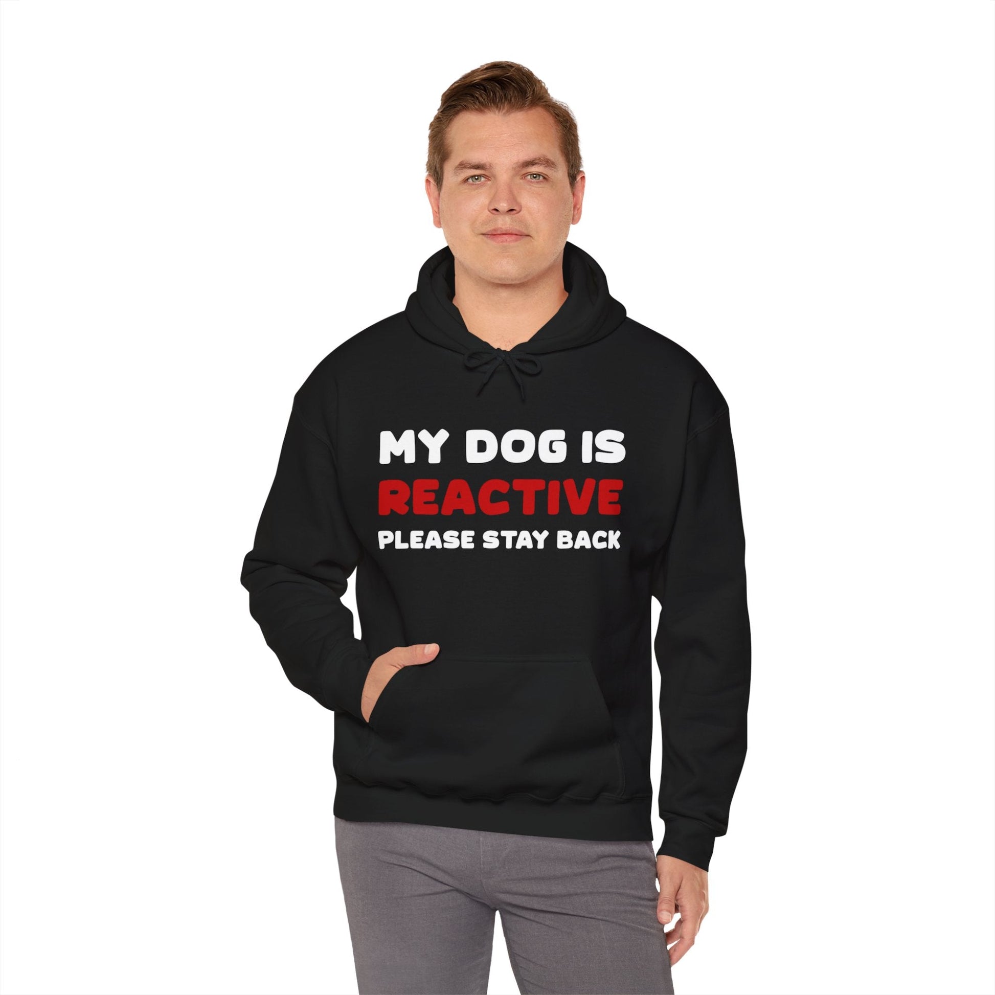 My Dog Is Reactive | 2-Sided Print | Hooded Sweatshirt - Detezi Designs-59687095173411405886