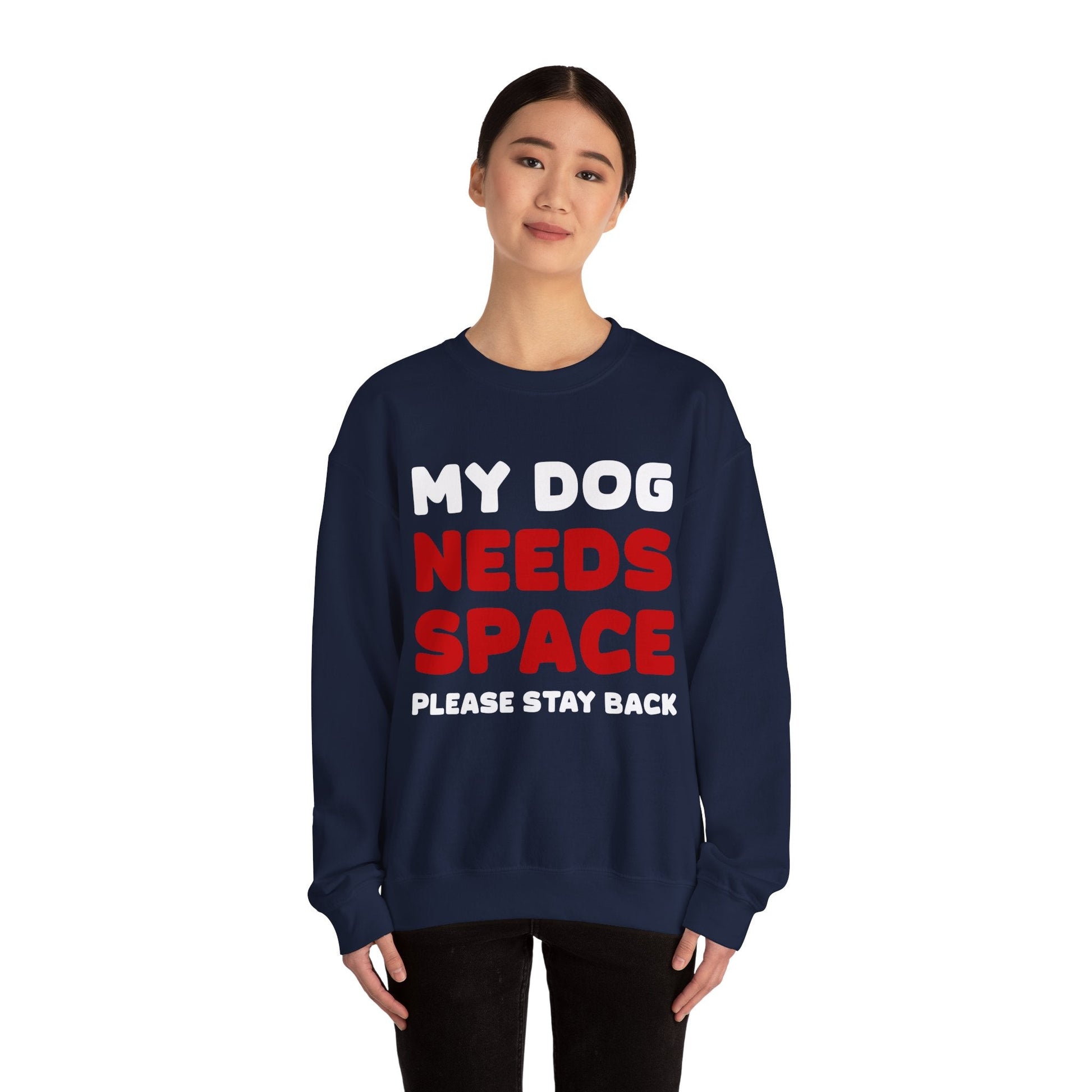 My Dog Needs Space | 2-Sided Print | Crewneck Sweatshirt - Detezi Designs-15401080257002574377