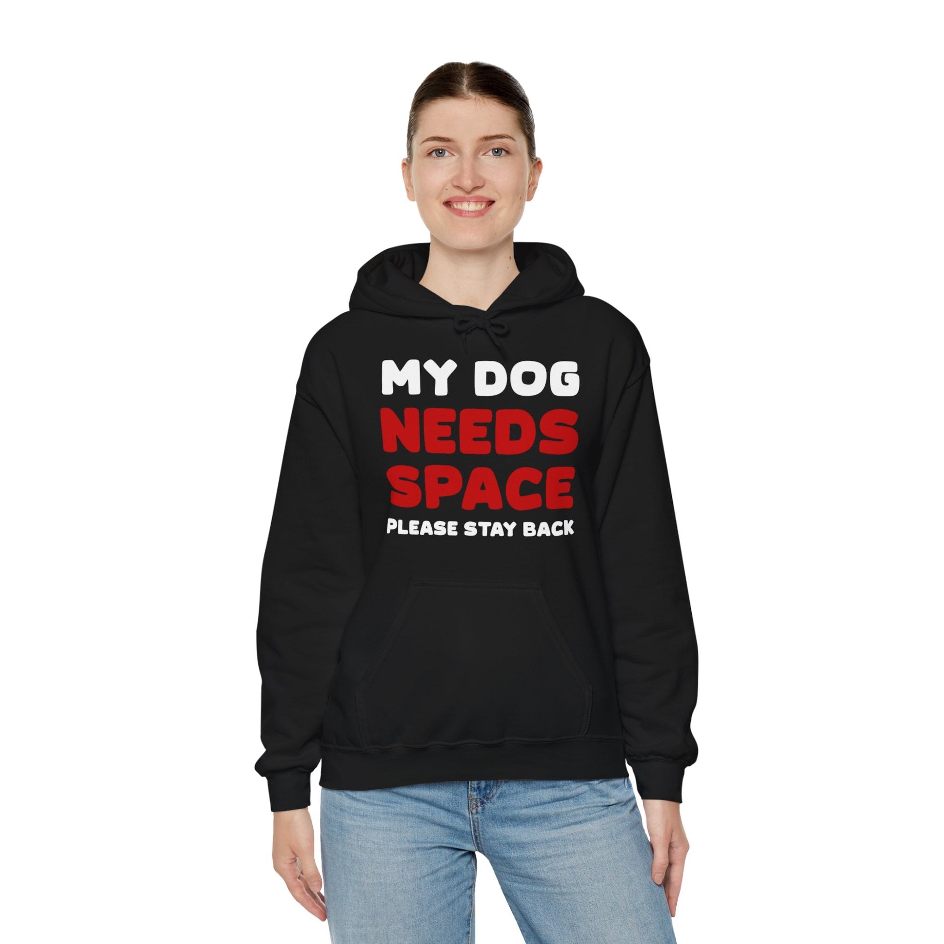 My Dog Needs Space | 2-Sided Print | Hooded Sweatshirt - Detezi Designs-22086316803805338191