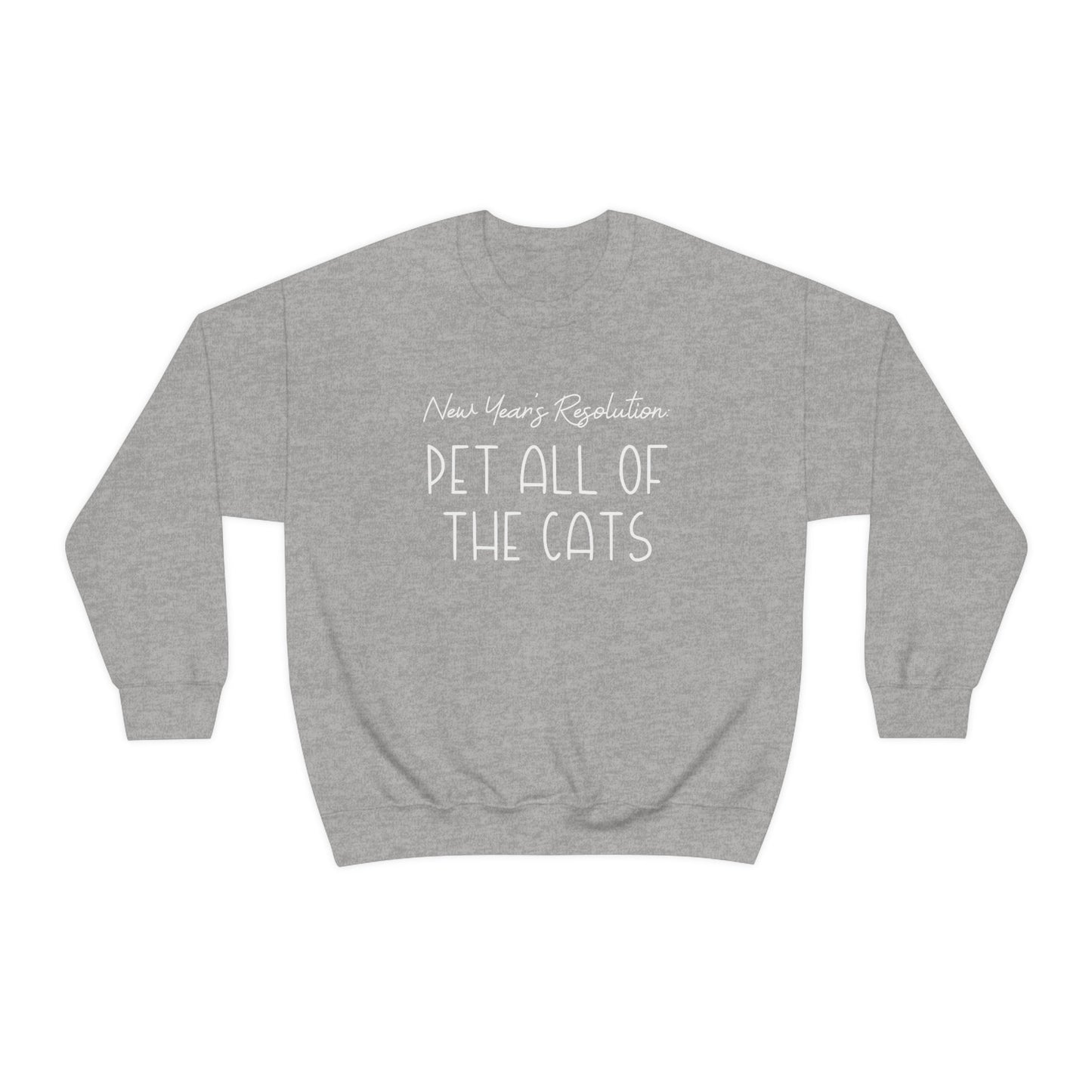 New Year's Resolution: Pet All Of The Cats | Crewneck Sweatshirt - Detezi Designs-17265320881628122785