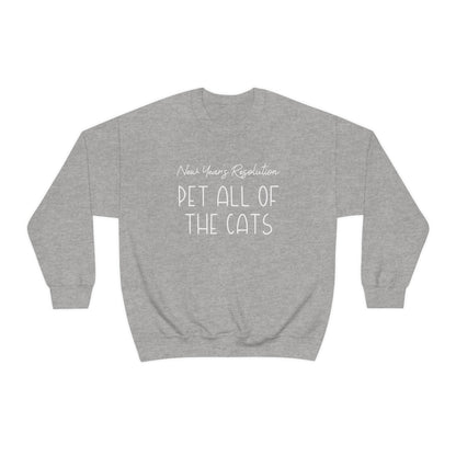 New Year's Resolution: Pet All Of The Cats | Crewneck Sweatshirt - Detezi Designs-17265320881628122785