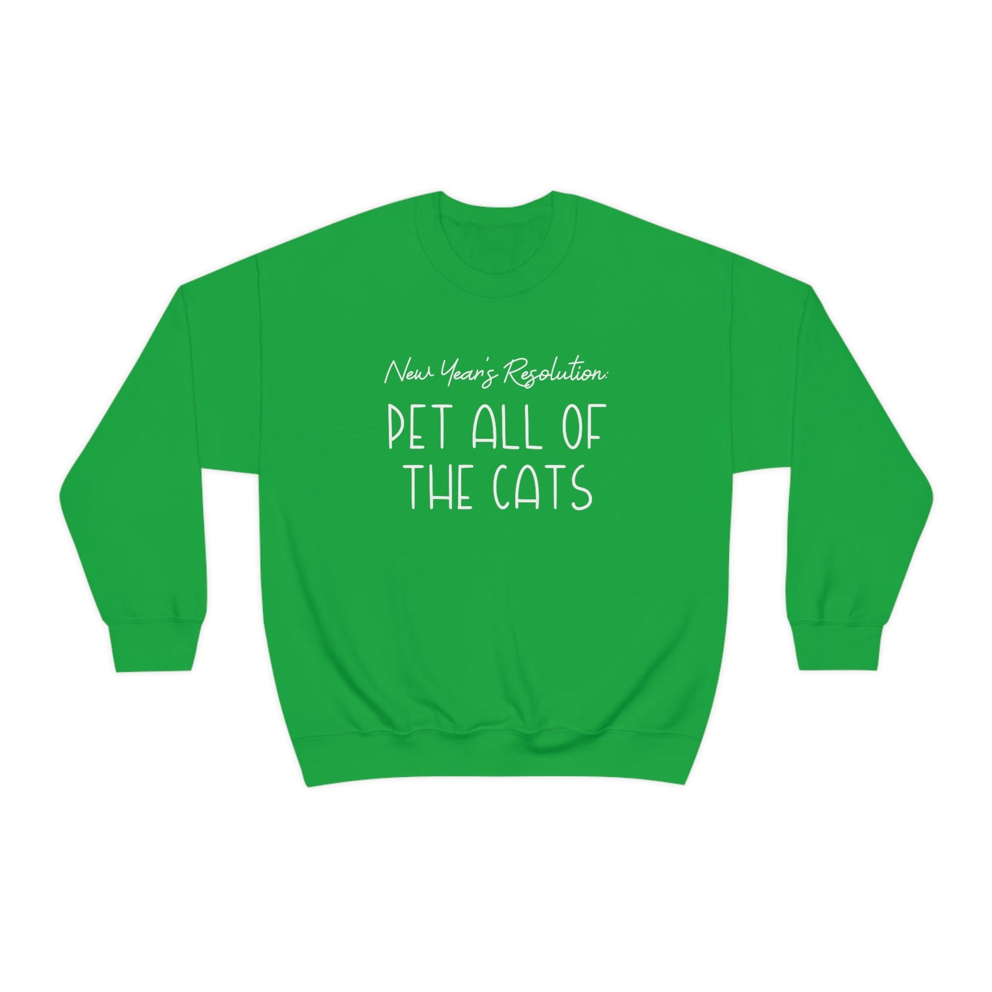 New Year's Resolution: Pet All Of The Cats | Crewneck Sweatshirt - Detezi Designs-18765153138067839797