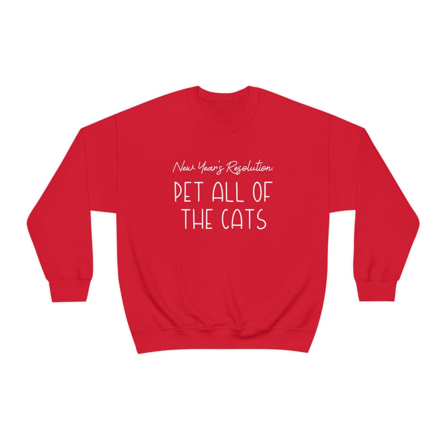 New Year's Resolution: Pet All Of The Cats | Crewneck Sweatshirt - Detezi Designs-31671389473348386150