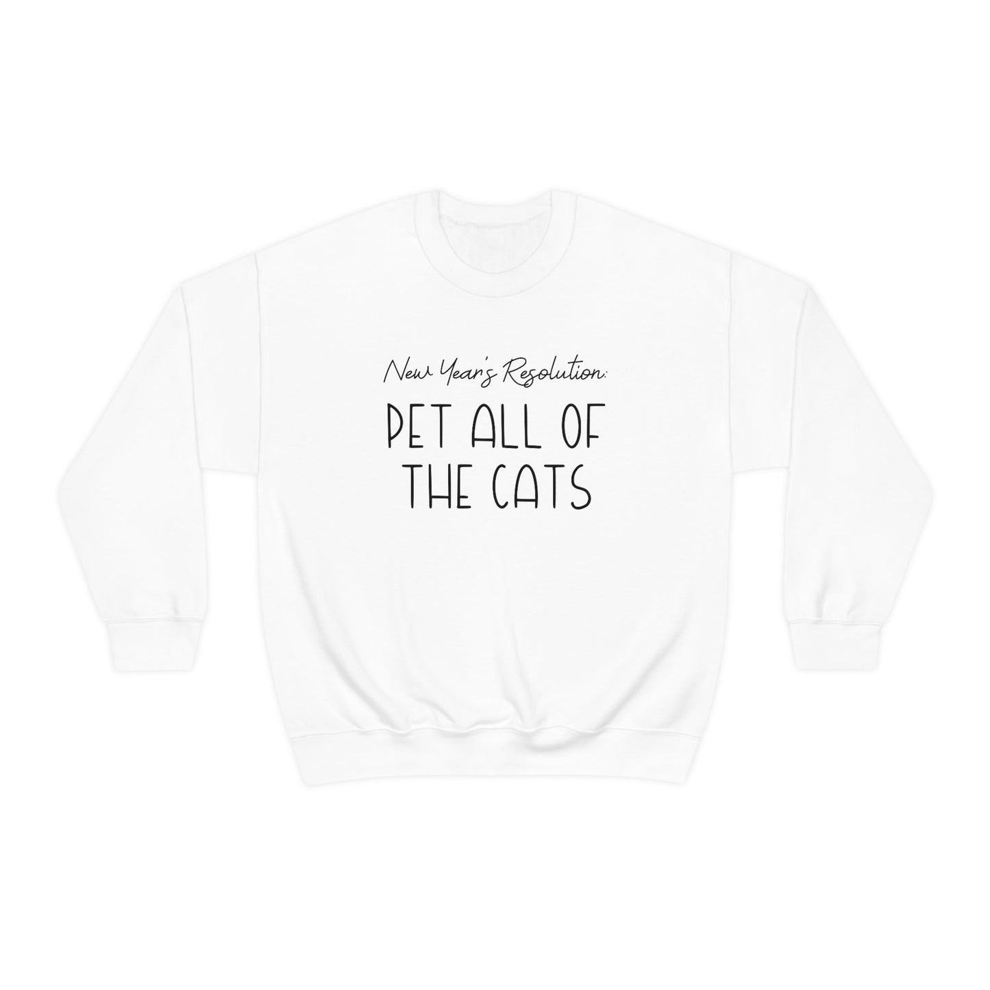 New Year's Resolution: Pet All Of The Cats | Crewneck Sweatshirt - Detezi Designs-51641814682085347938