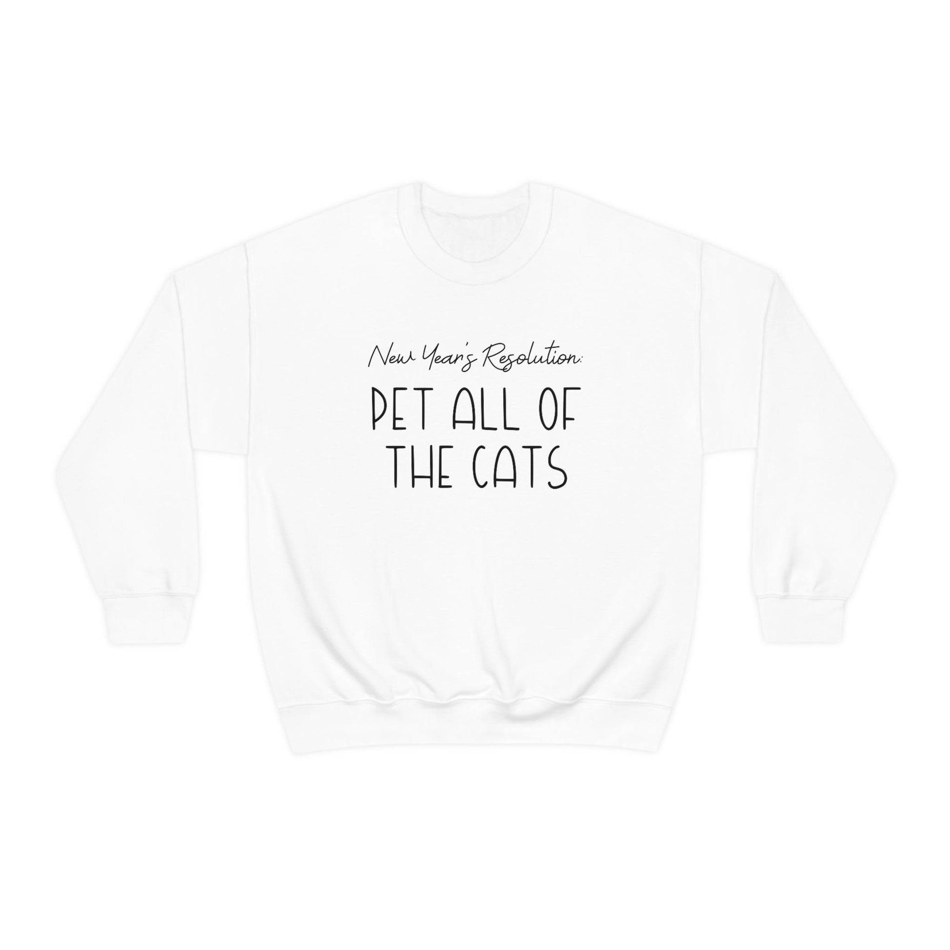 New Year's Resolution: Pet All Of The Cats | Crewneck Sweatshirt - Detezi Designs-51641814682085347938