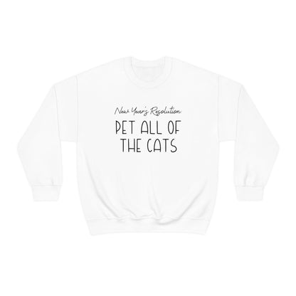 New Year's Resolution: Pet All Of The Cats | Crewneck Sweatshirt - Detezi Designs-51641814682085347938