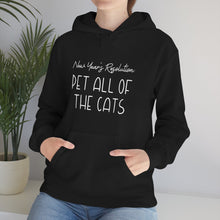 Load image into Gallery viewer, New Year&#39;s Resolution: Pet All Of The Cats | Hooded Sweatshirt - Detezi Designs-24521314592345999845
