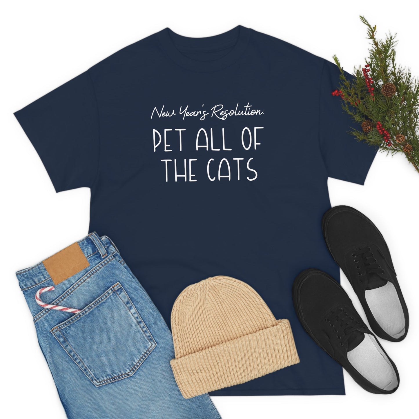 New Year's Resolution: Pet All Of The Cats | Text Tees - Detezi Designs-16296133548863346890