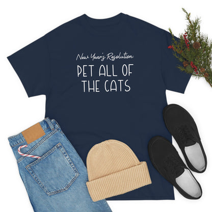 New Year's Resolution: Pet All Of The Cats | Text Tees - Detezi Designs-16296133548863346890