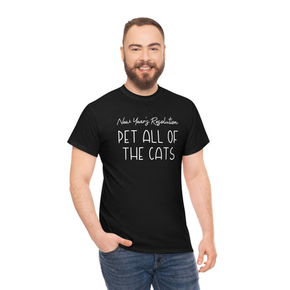 New Year's Resolution: Pet All Of The Cats | Text Tees - Detezi Designs-22019446414232282778