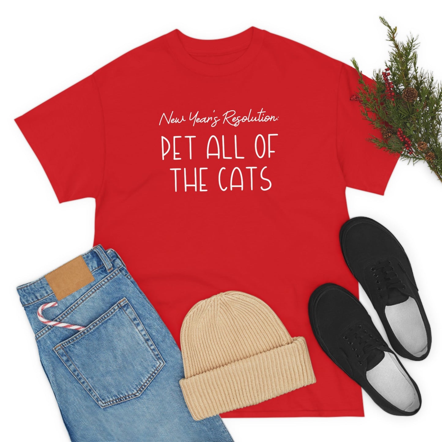 New Year's Resolution: Pet All Of The Cats | Text Tees - Detezi Designs-31845302326583298742