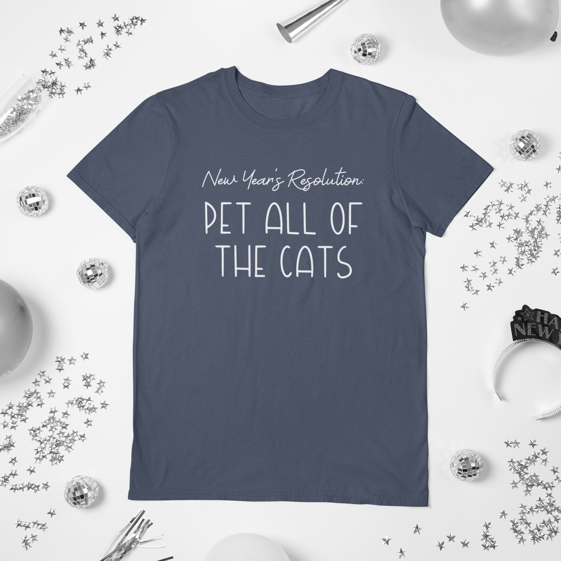 New Year's Resolution: Pet All Of The Cats | Text Tees - Detezi Designs-31845302326583298742