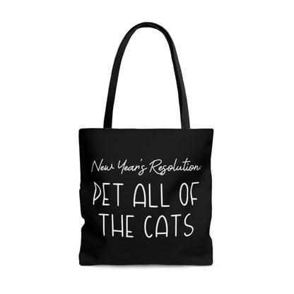 New Year's Resolution: Pet All Of The Cats | Tote Bag - Detezi Designs-25522904356059608186