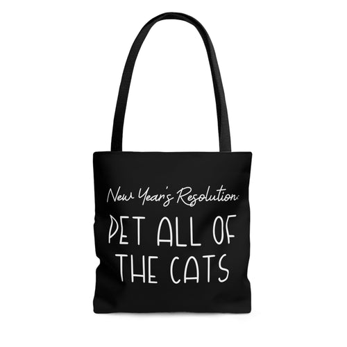 New Year's Resolution: Pet All Of The Cats | Tote Bag - Detezi Designs-78684183957919853286