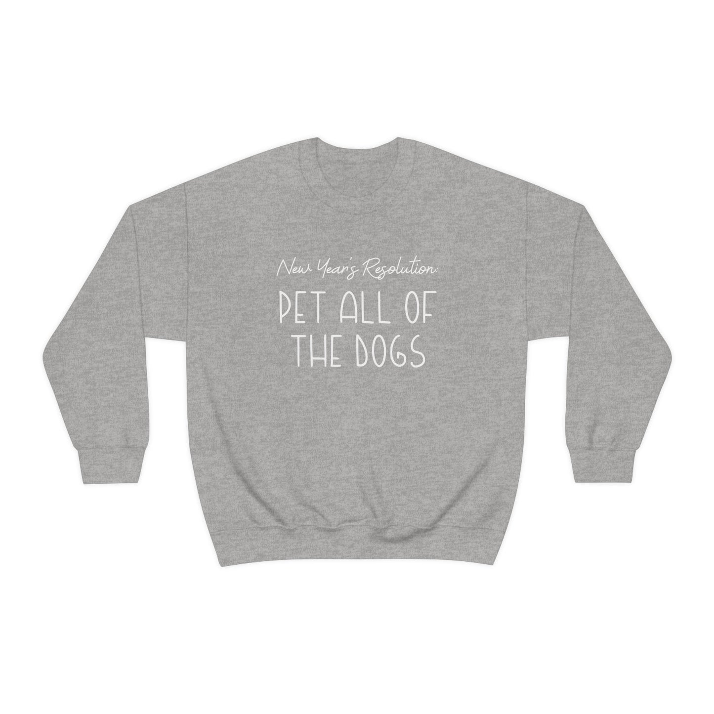 New Year's Resolution: Pet All Of The Dogs | Crewneck Sweatshirt - Detezi Designs-10178237040926538082