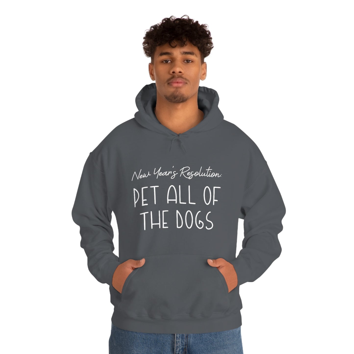 New Year's Resolution: Pet All Of The Dogs | Hooded Sweatshirt - Detezi Designs-12398380426352138248