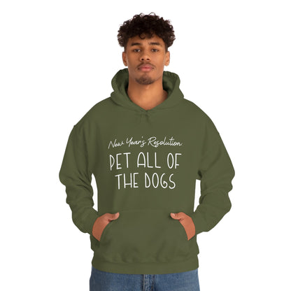 New Year's Resolution: Pet All Of The Dogs | Hooded Sweatshirt - Detezi Designs-18996681664370943250