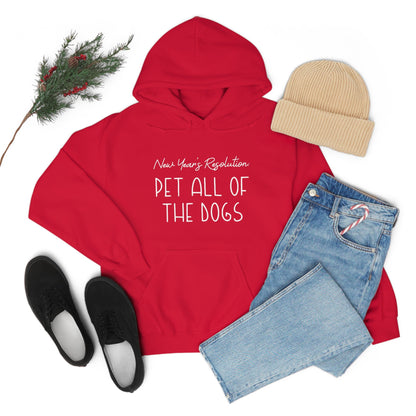 New Year's Resolution: Pet All Of The Dogs | Hooded Sweatshirt - Detezi Designs-30213608789639364819