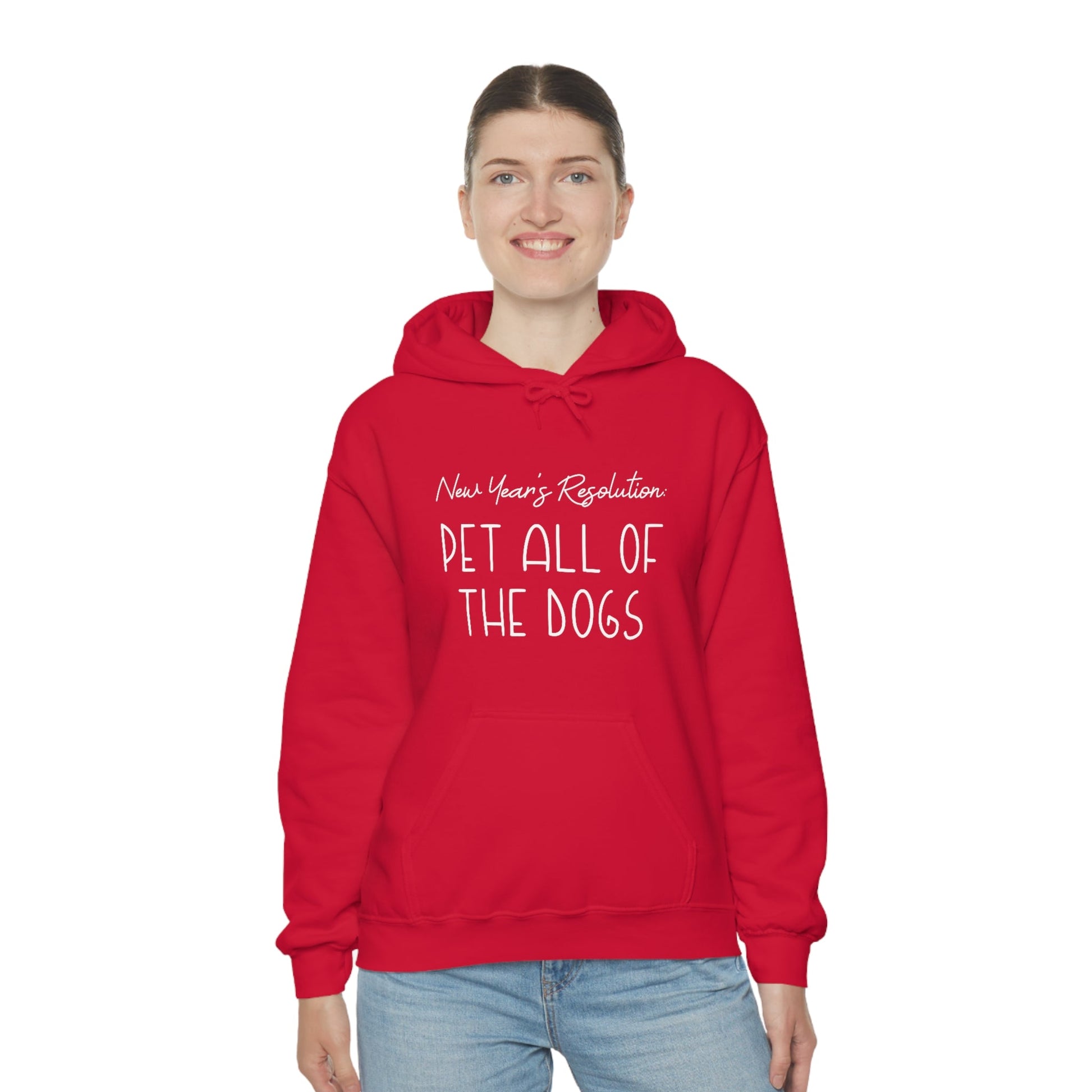 New Year's Resolution: Pet All Of The Dogs | Hooded Sweatshirt - Detezi Designs-30213608789639364819
