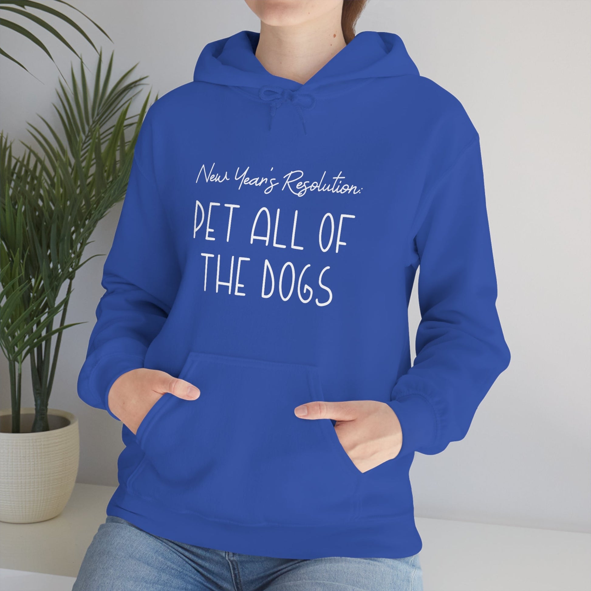 New Year's Resolution: Pet All Of The Dogs | Hooded Sweatshirt - Detezi Designs-37655811974401728326