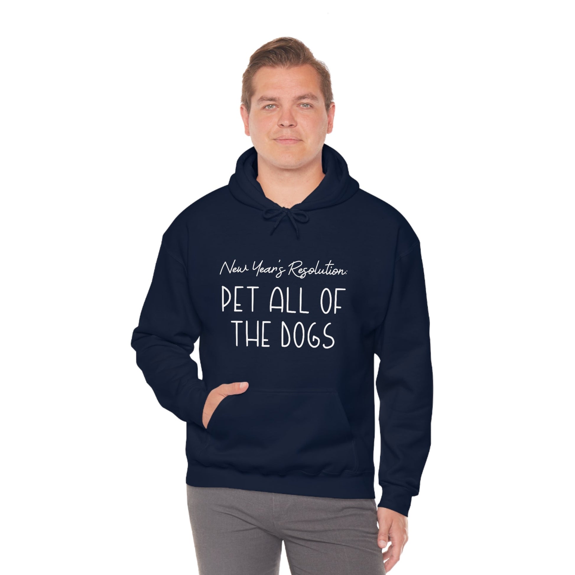 New Year's Resolution: Pet All Of The Dogs | Hooded Sweatshirt - Detezi Designs-54753683869073746678