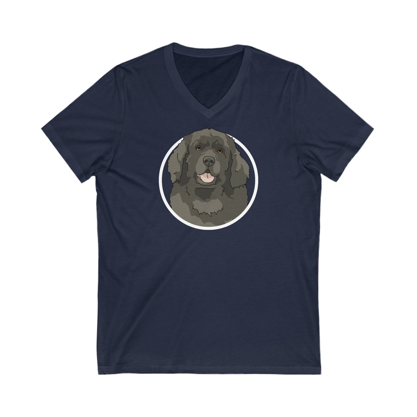 Newfoundland Circle | Unisex V-Neck Tee - Detezi Designs-22171777547433401443