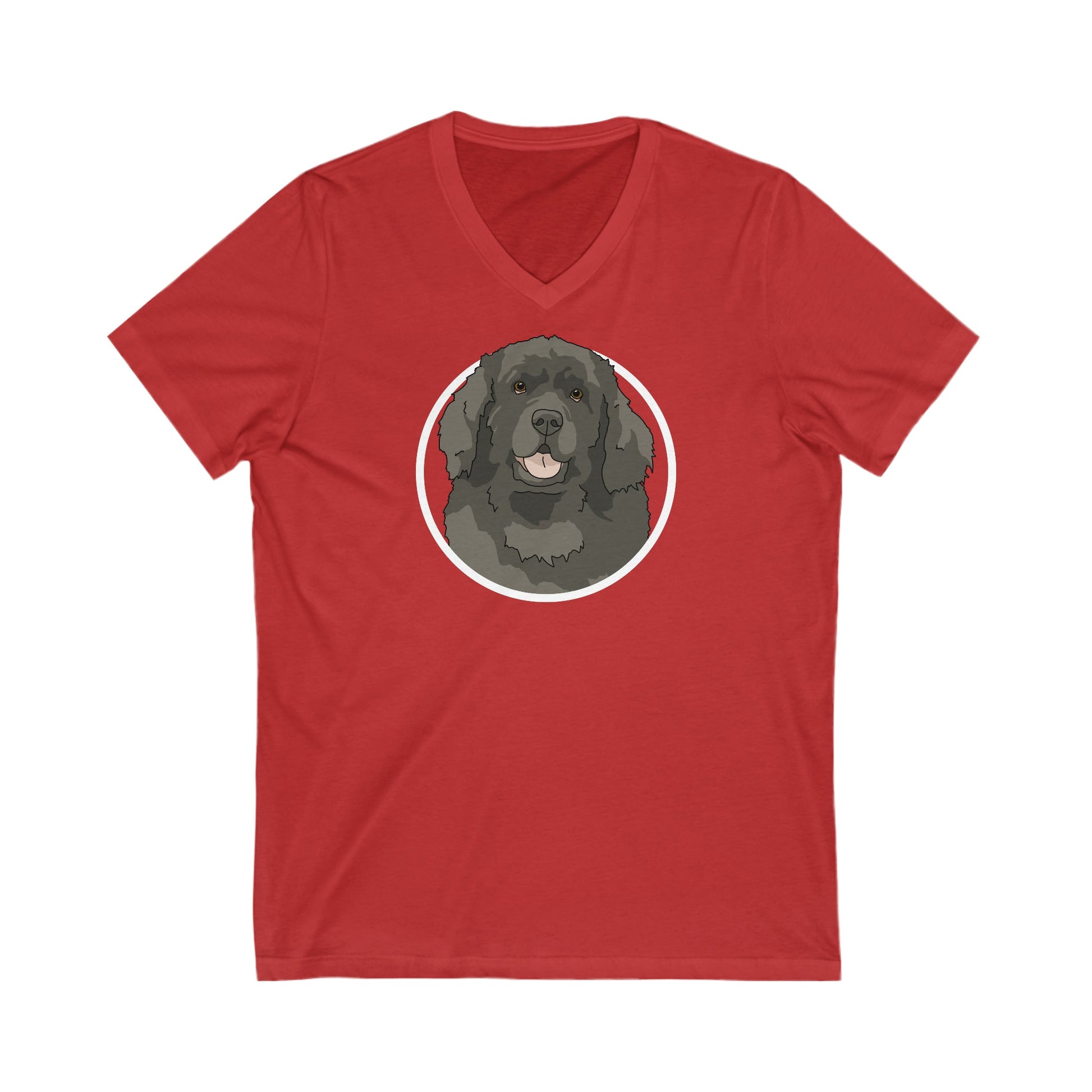 Newfoundland Circle | Unisex V-Neck Tee - Detezi Designs-26836676773079886117