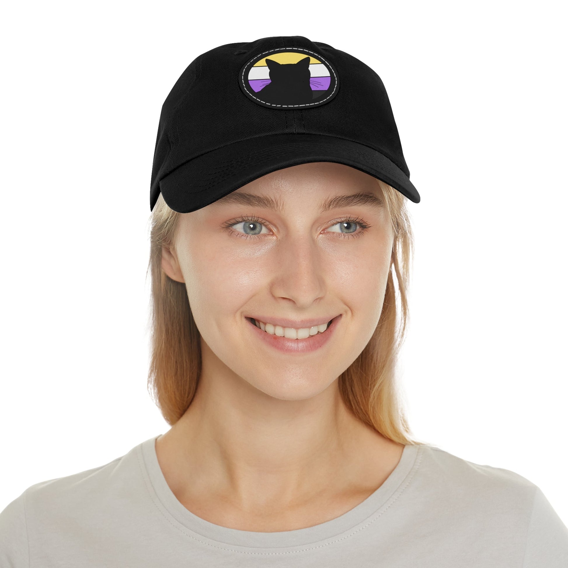 Nonbinary Pride | Cat Silhouette | Dad Hat - Detezi Designs-71451279437758894218