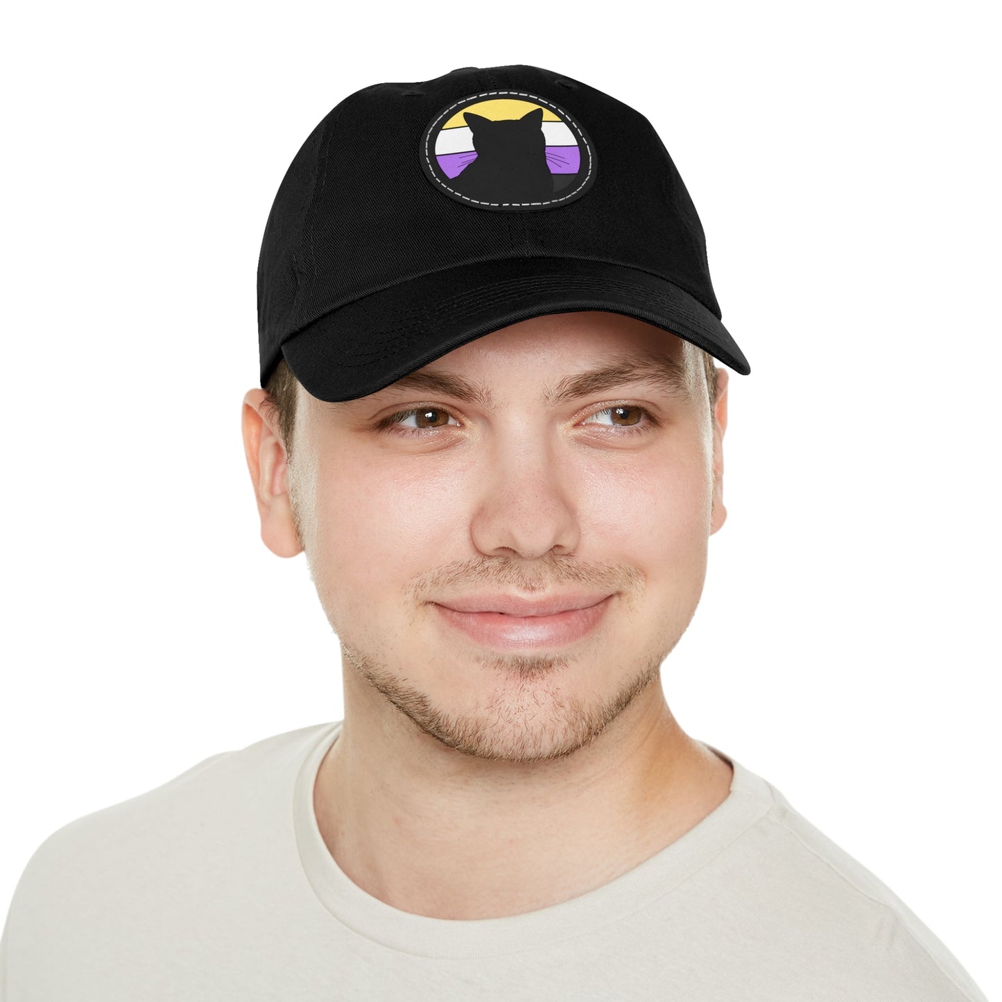 Nonbinary Pride | Cat Silhouette | Dad Hat - Detezi Designs-71451279437758894218