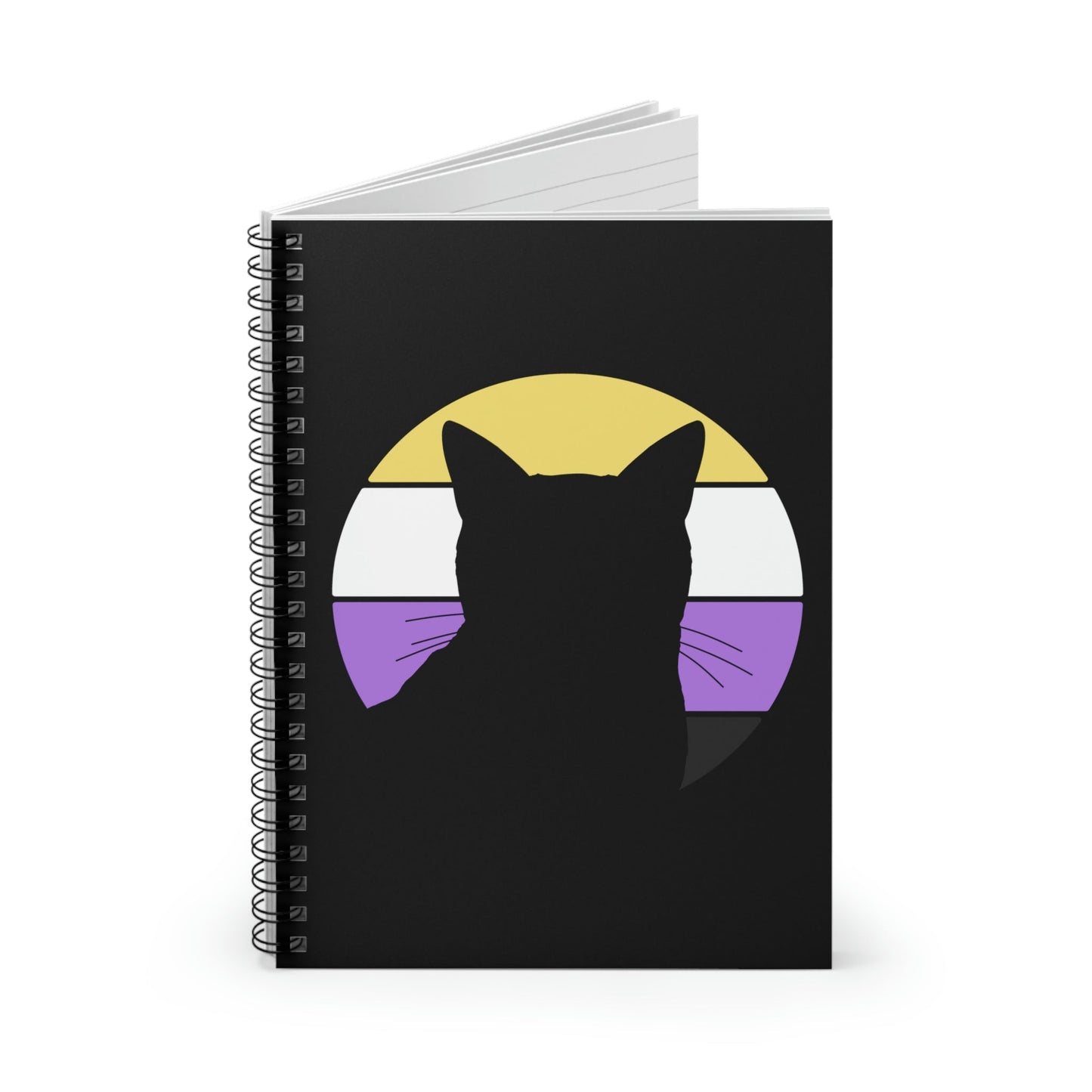 Nonbinary Pride | Cat Silhouette | Notebook - Detezi Designs-99547625790260537788