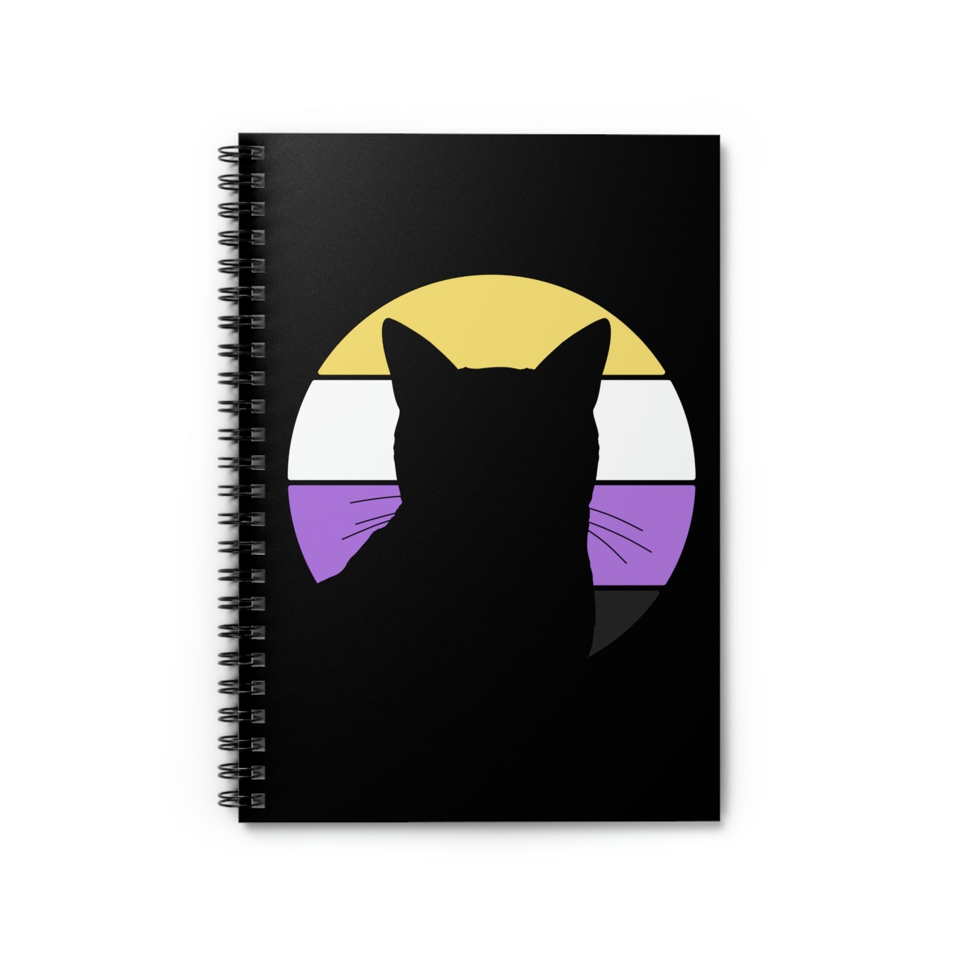 Nonbinary Pride | Cat Silhouette | Notebook - Detezi Designs-99547625790260537788