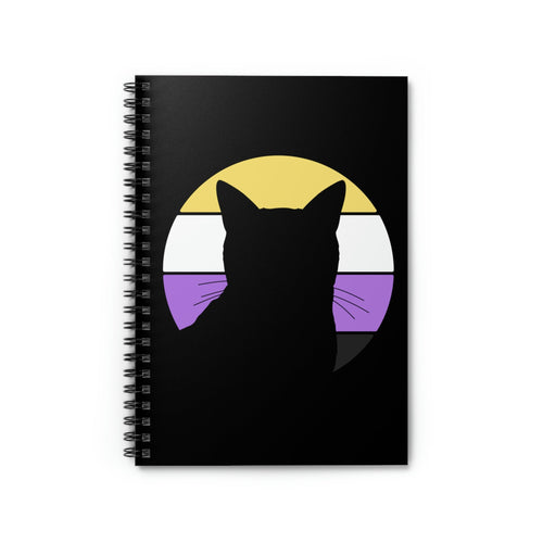 Nonbinary Pride | Cat Silhouette | Notebook - Detezi Designs-99547625790260537788