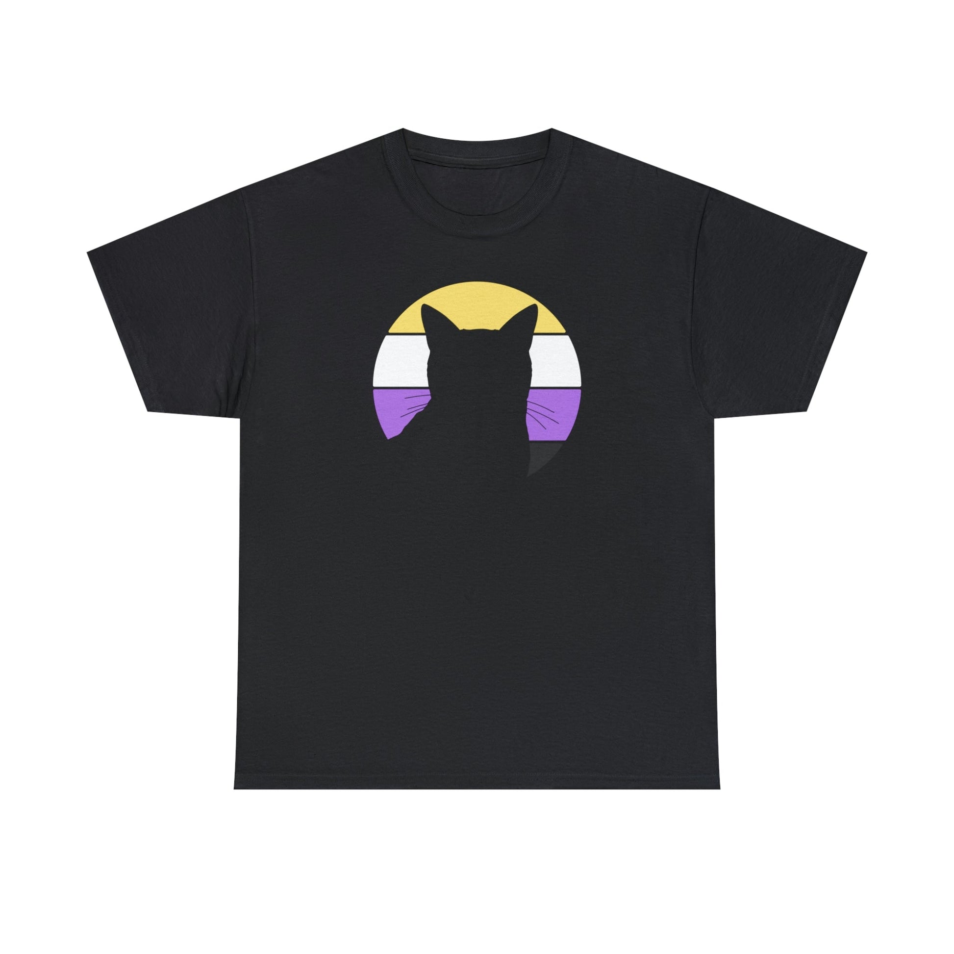 Nonbinary Pride | Cat Silhouette | T-shirt - Detezi Designs-34480220112297265757