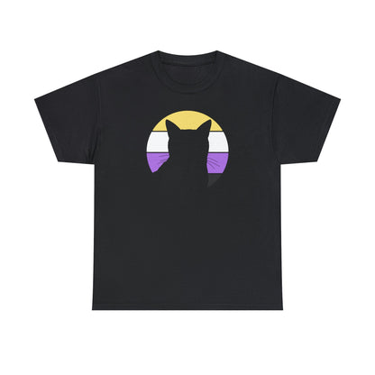 Nonbinary Pride | Cat Silhouette | T-shirt - Detezi Designs-34480220112297265757