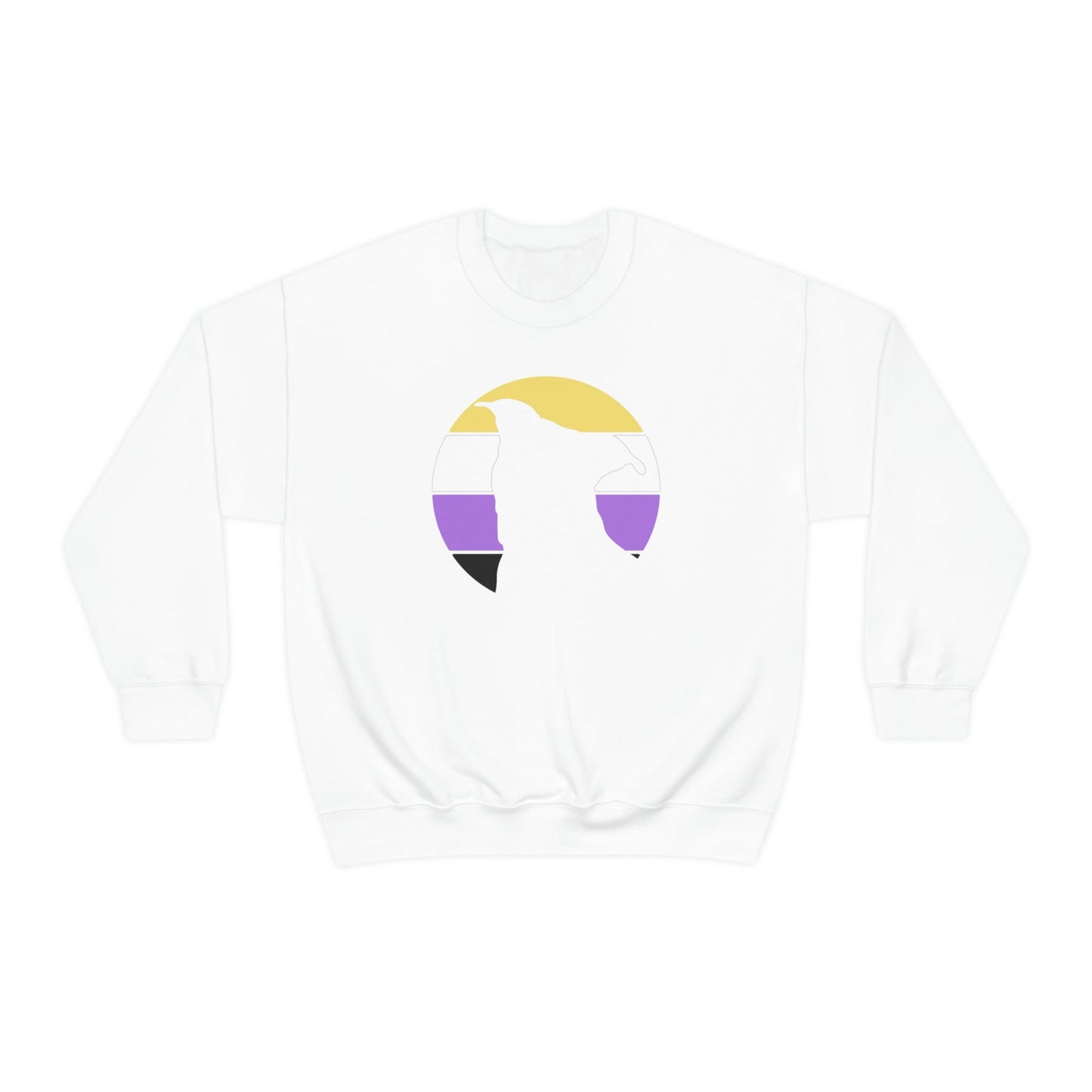 Nonbinary Pride | Pit Bull Silhouette | Crewneck Sweatshirt - Detezi Designs-23989378693842302767