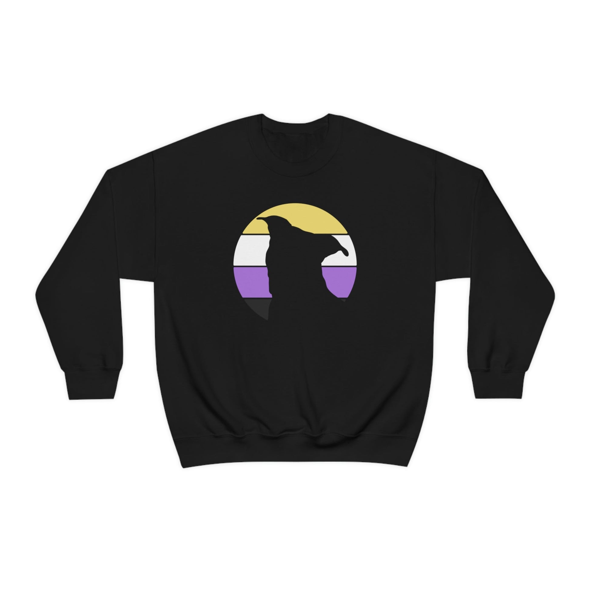 Nonbinary Pride | Pit Bull Silhouette | Crewneck Sweatshirt - Detezi Designs-33018128710573176364