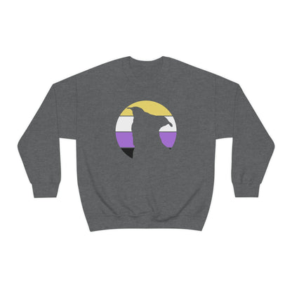 Nonbinary Pride | Pit Bull Silhouette | Crewneck Sweatshirt - Detezi Designs-33459294711568255899