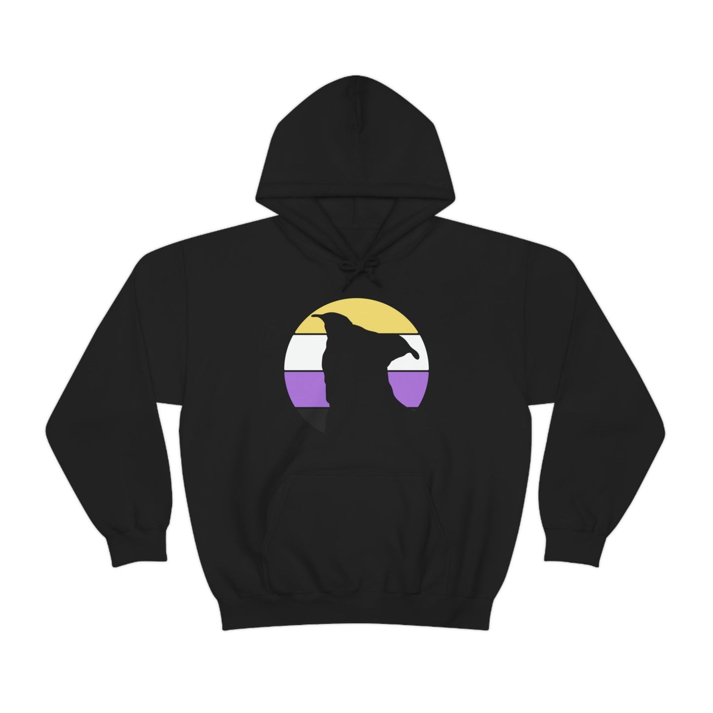 Nonbinary Pride | Pit Bull Silhouette | Hooded Sweatshirt - Detezi Designs-14498572402188766997